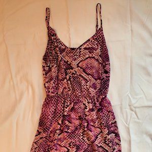 Aqua pink and purple snakeskin chiffon dress